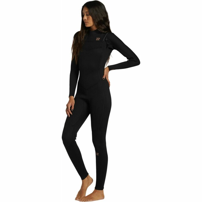 2024 Billabong Womens Foil 3/2mm Chest Zip Wetsuit ABJW100187 - Black